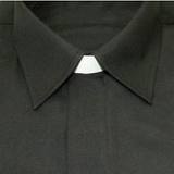 Clerical Shirt: Men Twill Weave Full Collar L/S Black - Kevin Mayhew